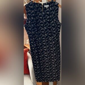 Calvin Klein Black and Gray Textured Dress